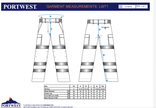 Pantaloni Hi-Vis, pentru femei, portocaliu, regular, PW3, Portwest